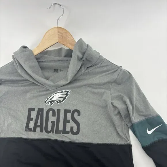 Women’s Nike Black Heathered Charcoal Philadelphia Eagles Light Cowl‎ Neck Small - Picture 6 of 10